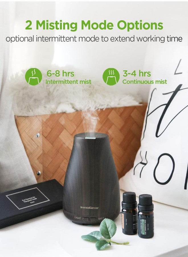 InnoGear Essential Oil Diffuser with Oils, 100ml Aromatherapy Diffuser with 6 Essential Oils Set, Aroma Cool Mist Humidifier Gift Set, Dark Wood Grain - Image 3
